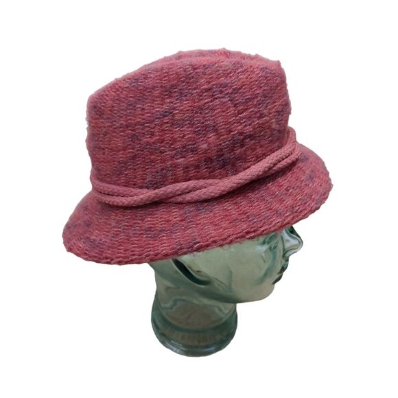 Vintage Jeffrey Lawrence Bentley Hat Wool Blend Italian Pink Slow Fashion - Picture 3 of 9